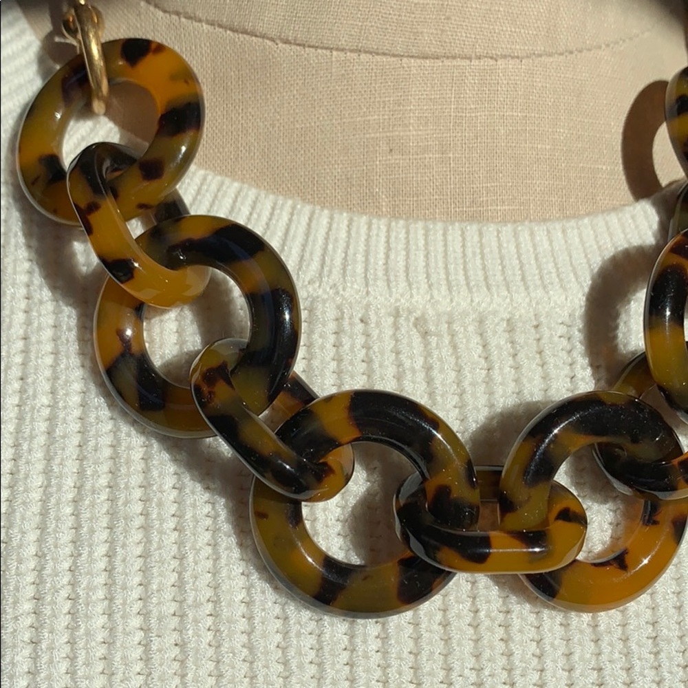 J. Crew Tortoise Shell Enamel Loop Necklace - image 6